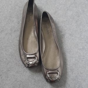 Ralph Lauren pewter leather flats size 8m